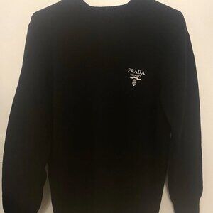 PRADA Men’s Embroided Wool Cashmere Crewneck Sweater Medium Authentic